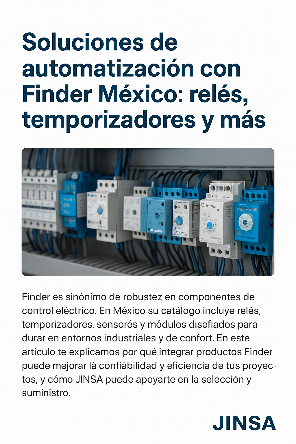 “Soluciones de automatización industrial con Finder México – descubre los componentes clave en JINSA