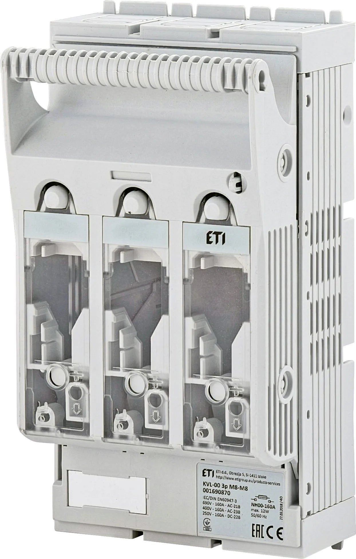 C0040 KVL00 3P - 001690870 PORTAFUSIBLE SECCIONABLE NH00/NH000 3POLOS