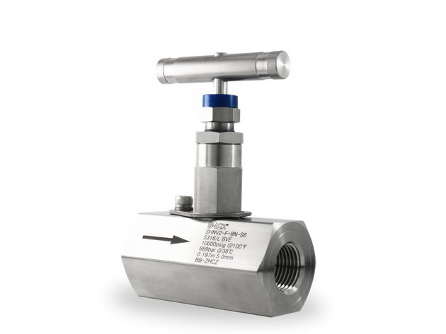 SHNV2-F-8N-S6 Válvula de Aguja 1/2" Hembra NPT Roscada  (10,000 PSI)