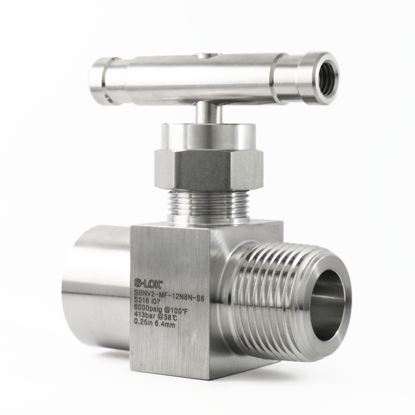 SBNV2-MF-12N8N-S6 Válvula de Aguja 3/4" Macho x 1/2" Hembra Roscada NPT