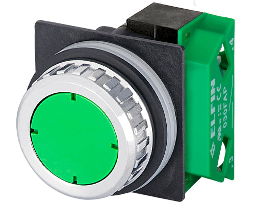E3002 030RIVFA - BOTON PULSADOR VERDE Ø30mm
