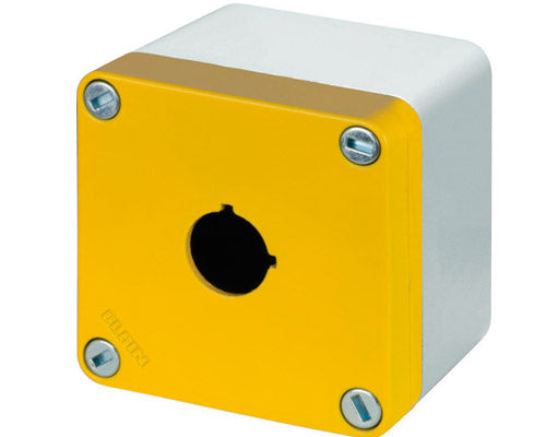 E3138 040C0808-6EGP1 - CAJA AMARILLA 1 HOYO Ø22mm