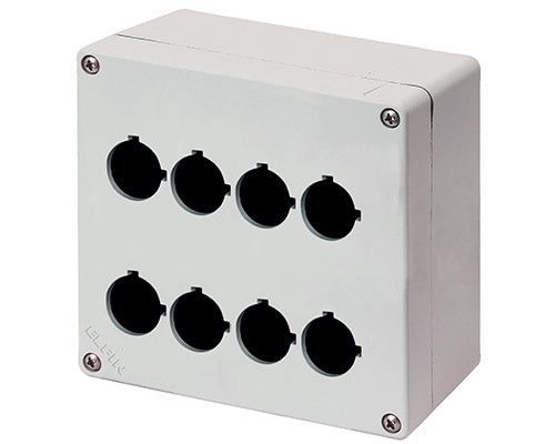 E3149 040C1515-7EP8 - CAJA GRIS 8 HOYOS Ø22mm