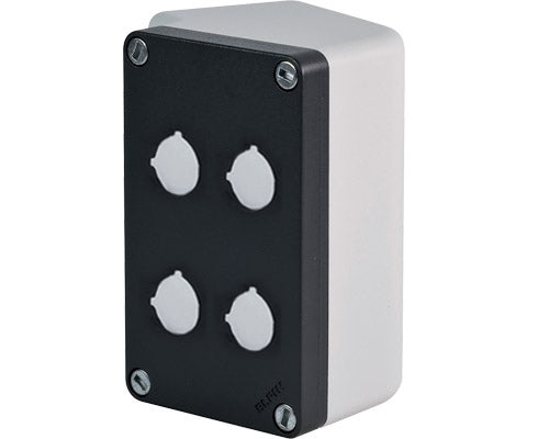 E3126 040L0814-8EP4 - CAJA ANGULAR DE 4HOYOS GRIS/NEGRO