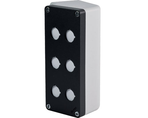 E3140 040L0820-8EP6 - CAJA GRIS/NEGRA 6 HOYOS  Ø22mm