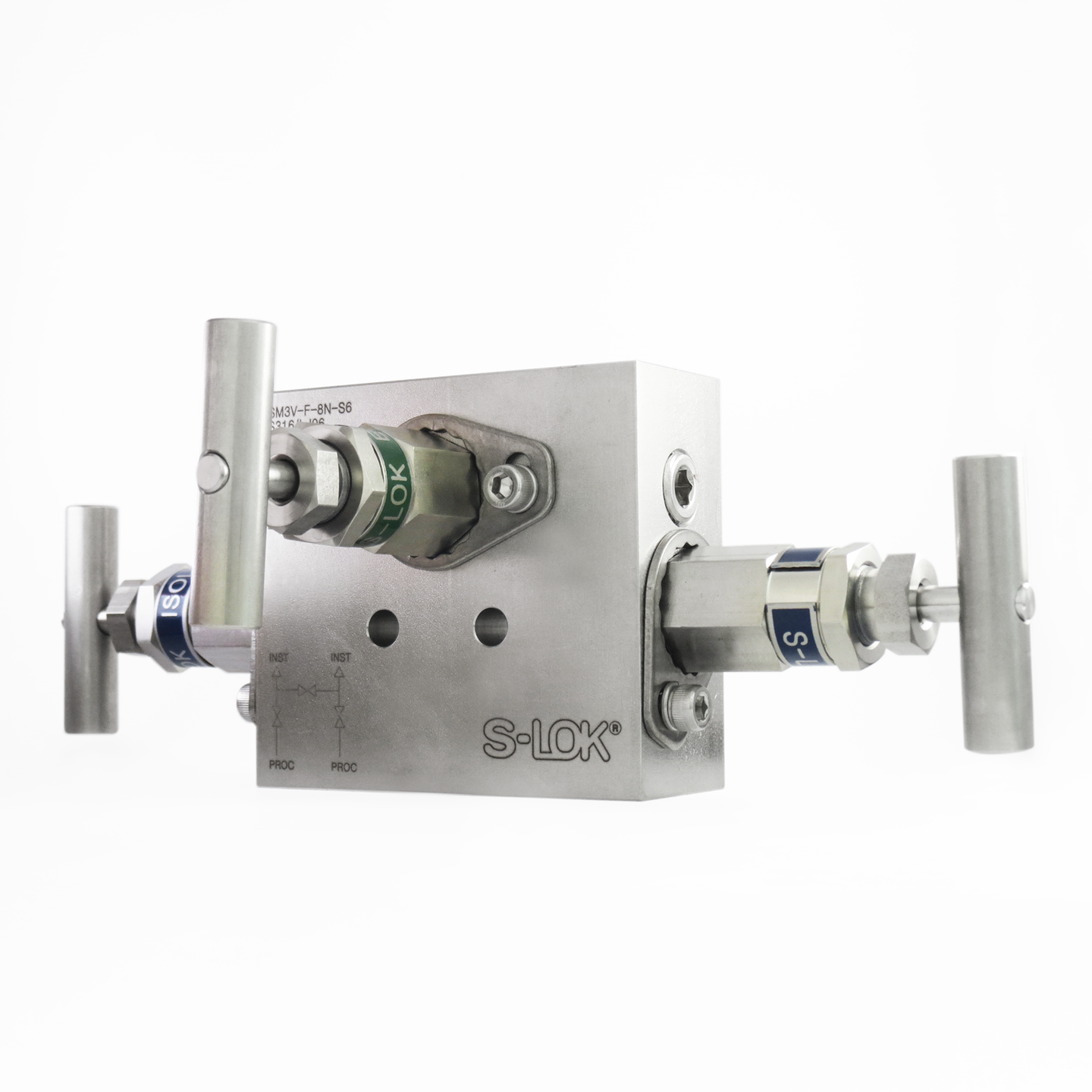 SM3V-F-8N-S6 Manifold 3 vias tipo block montaje remoto 1/2" NPT Roscada hembra