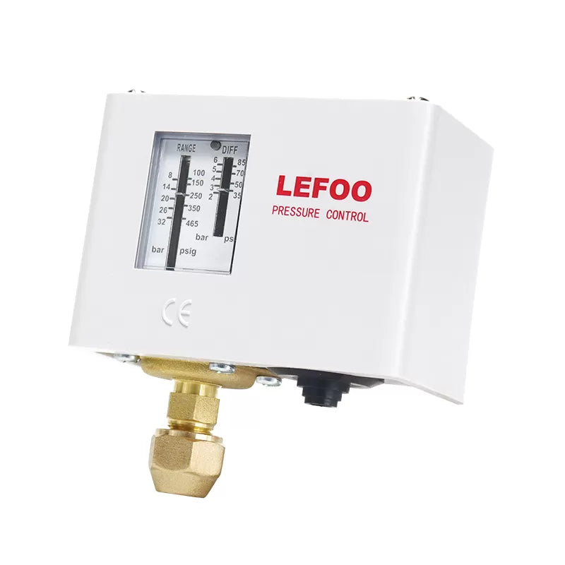 Presostato LEFOO LF5502NPT, 2 Bar, 1/4" NPT Macho, Rango -0.5 a 2 bar