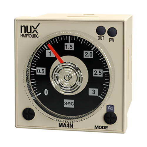 MA4N-B - TEMPORIZADOR ANALOGICO 11 PINES SEG/MIN HRS 48X48MM 24-240V AC/DC DOBLE CONTACTO