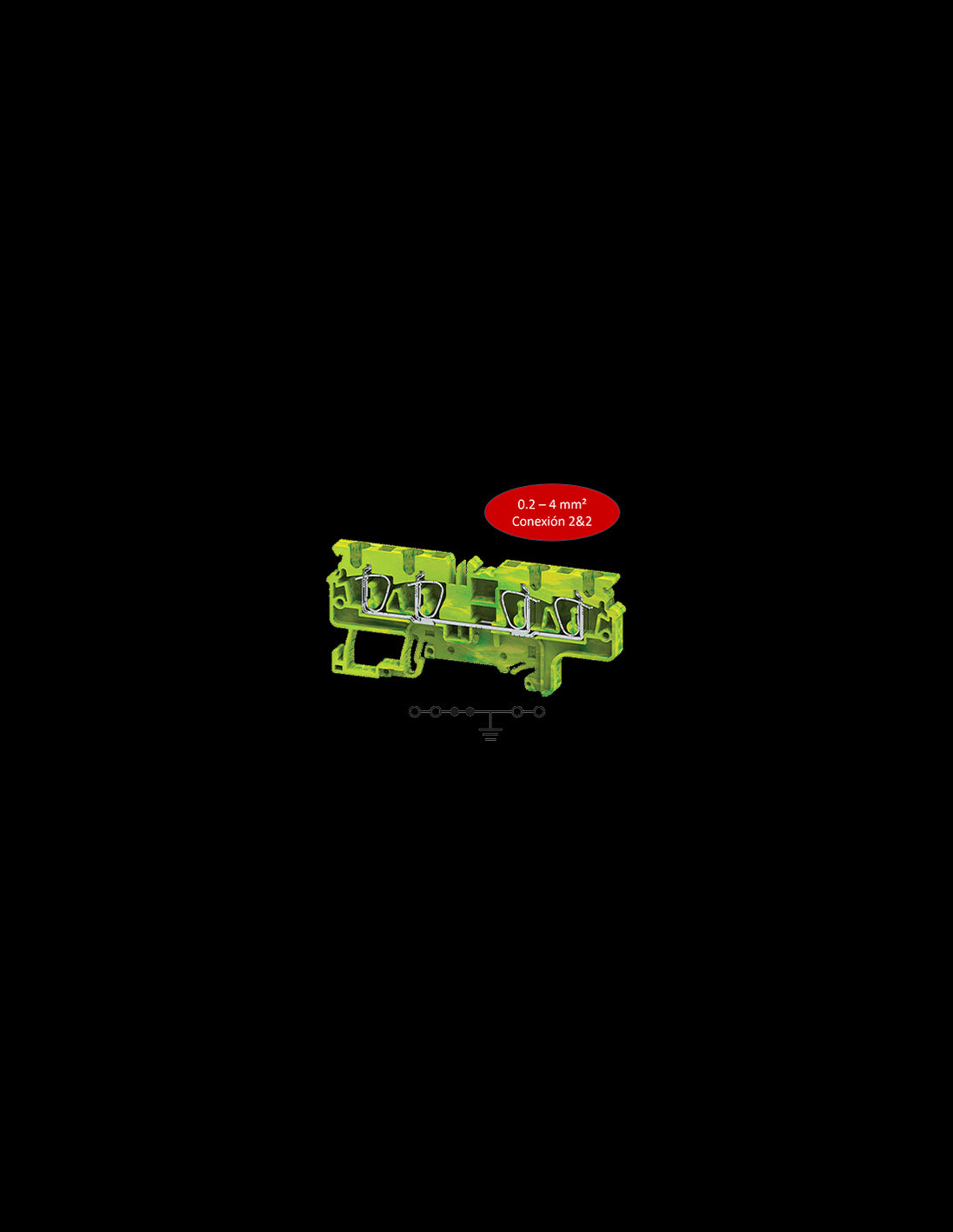 CXG4/4 Clema para tierra, 0.2-4 mm², 2&2