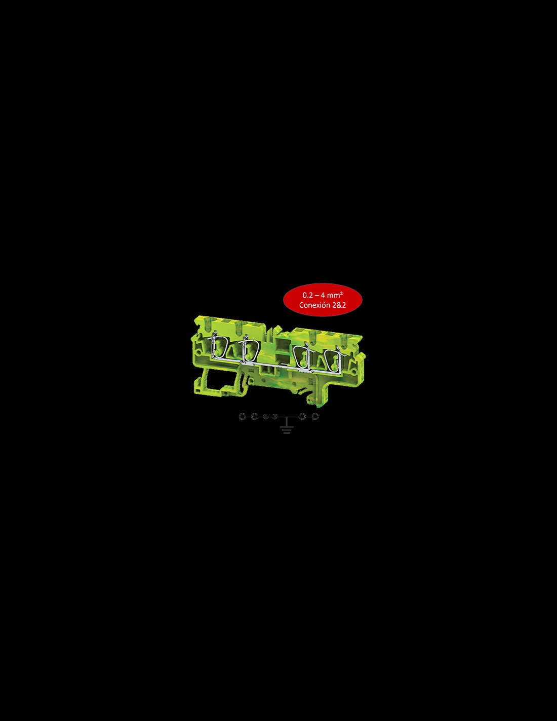 CXG4/4 Clema para tierra, 0.2-4 mm², 2&2