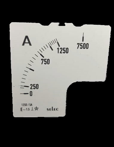 SCL-AM-I-2-1250/5A-6S Placa de Escala, 72x72