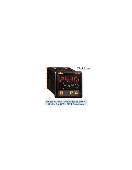 TC244AX Controlador Temperatura, 72x72