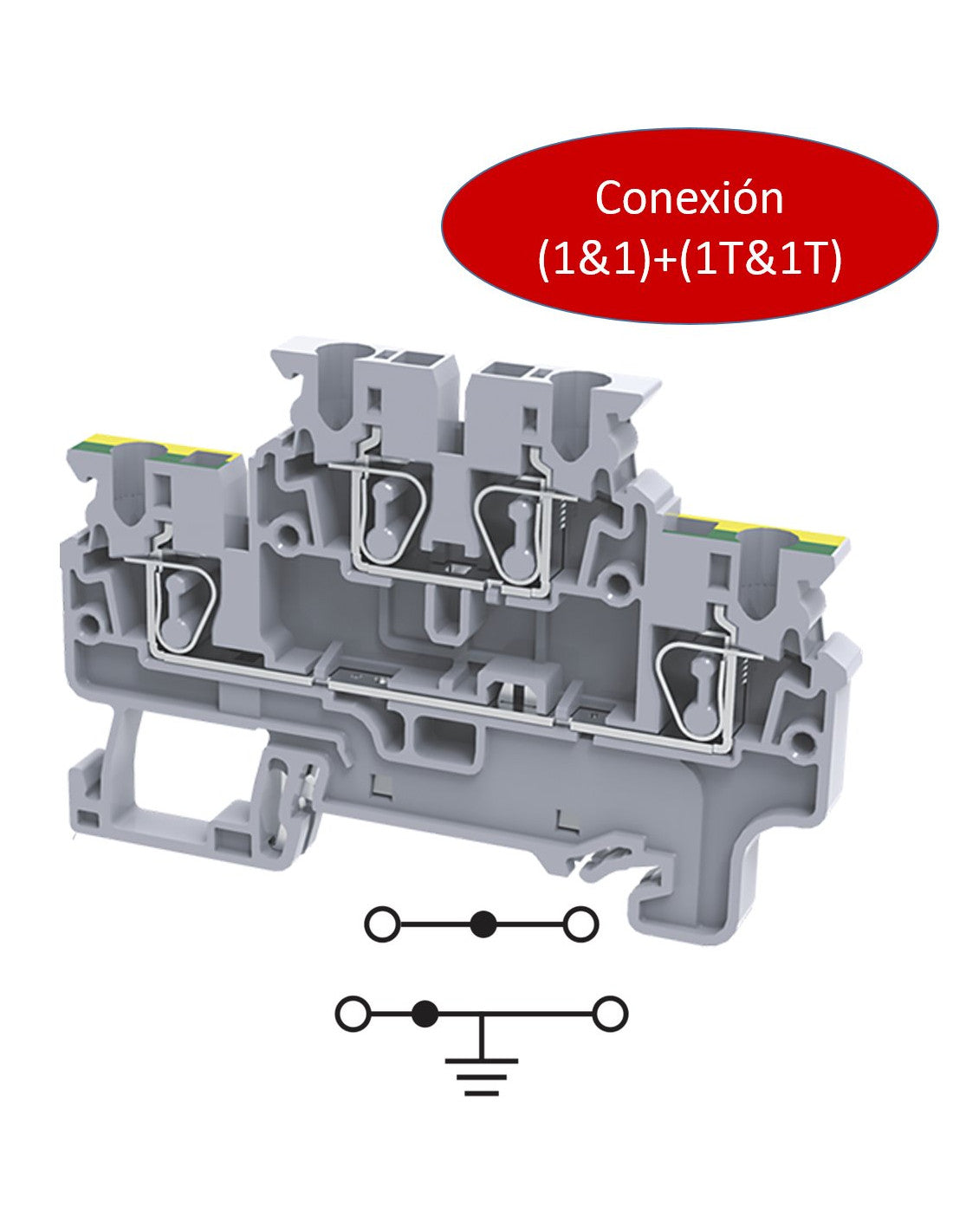 CXDLG2.5 Clema 24A, 1000V, (1&1)+(1T&1T)