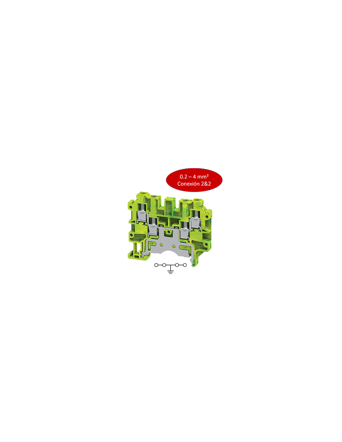 CMCG4 Clema para tierra, 0.2-4 mm², 2&2