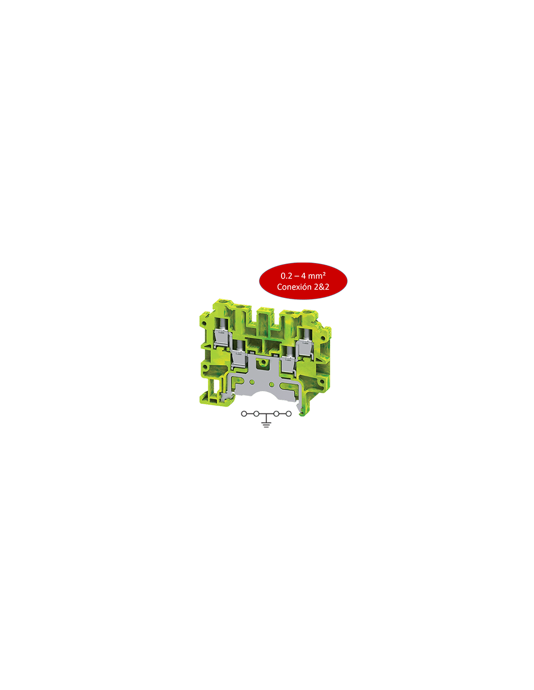 CMCG4 Clema para tierra, 0.2-4 mm², 2&2