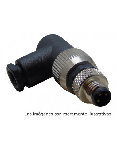 CAM8-3-M-T Conector Codo M8, 3 Pines