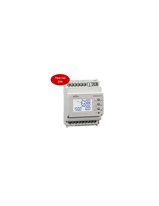 MFM384R-C Medidor Multifunción para Riel DIN, 90x70