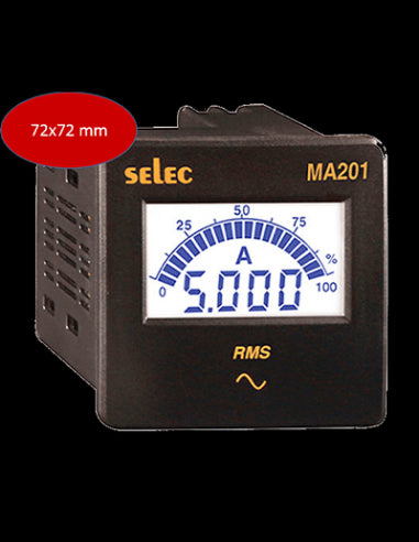 MA201-240V Amperímetro, 72x72