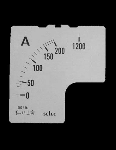 SCL-AM-I-2-200/5A-6S Placa de Escala, 72x72