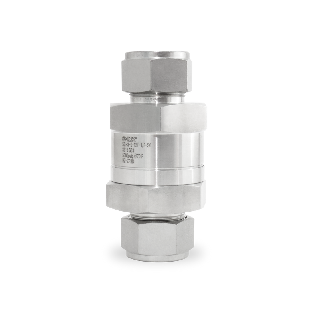 SCH3-S-12T-1/3-S6 Válvula Check 3/4" OD (Craking 1/3 psi) A. Inox S316 (5000 psi)