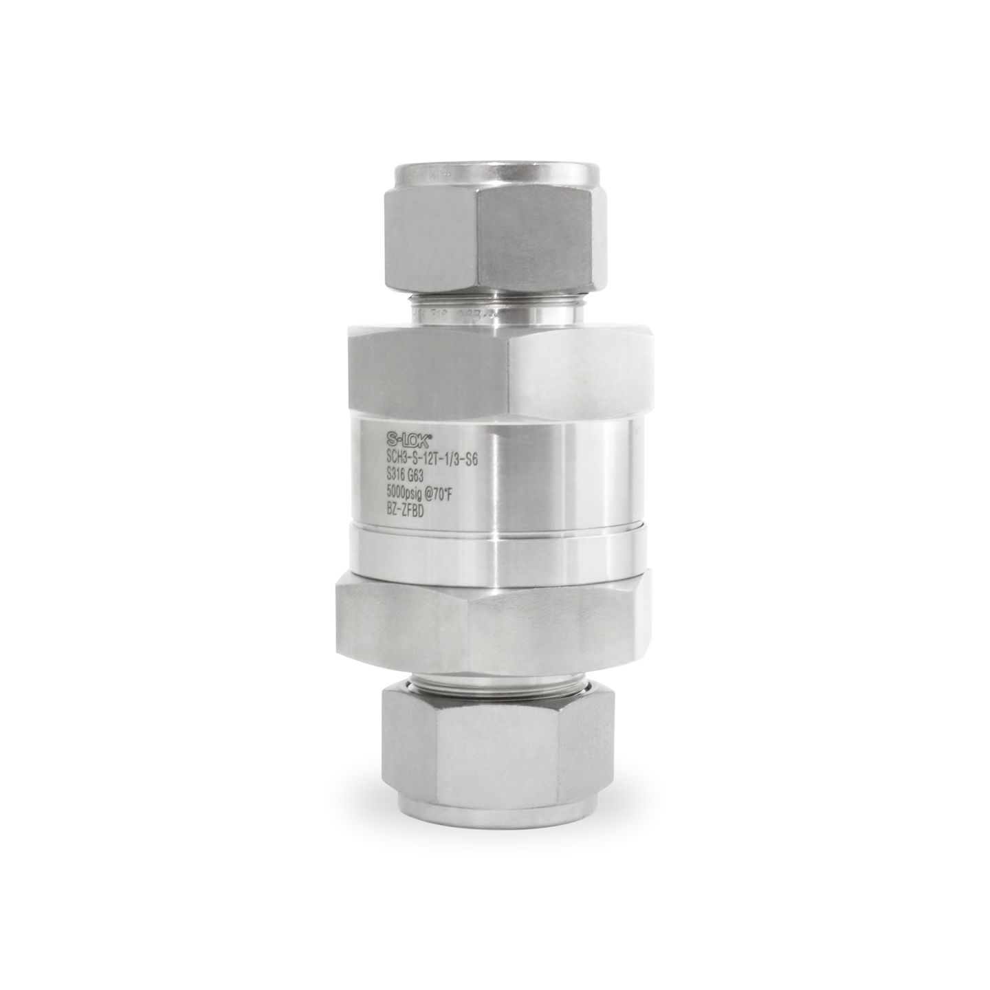 SCH3-S-12T-1/3-S6 Válvula Check 3/4" OD (Craking 1/3 psi) A. Inox S316 (5000 psi)