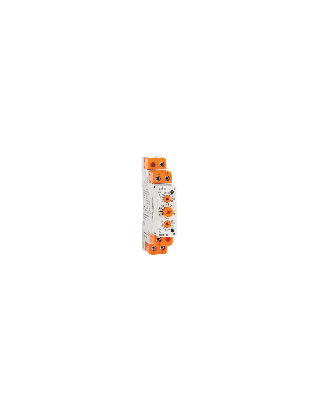 600VPR-1-130/320V Relevador de Protección de Voltaje Analógico, 90x17.5