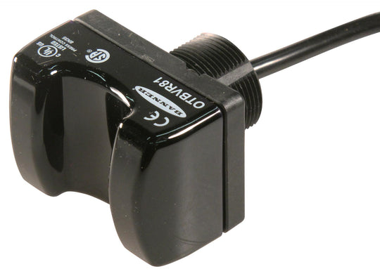 OTBVR81 Serie OTB: Botón táctil de acción momentánea con contacto de seguridad negro; Entrada: 20-30 V CA o CC; Carcasa superior: Polisulfona; Salida: Relé E/M (SPDT); Cable integral de 2 m (6,5 pies) 33080.