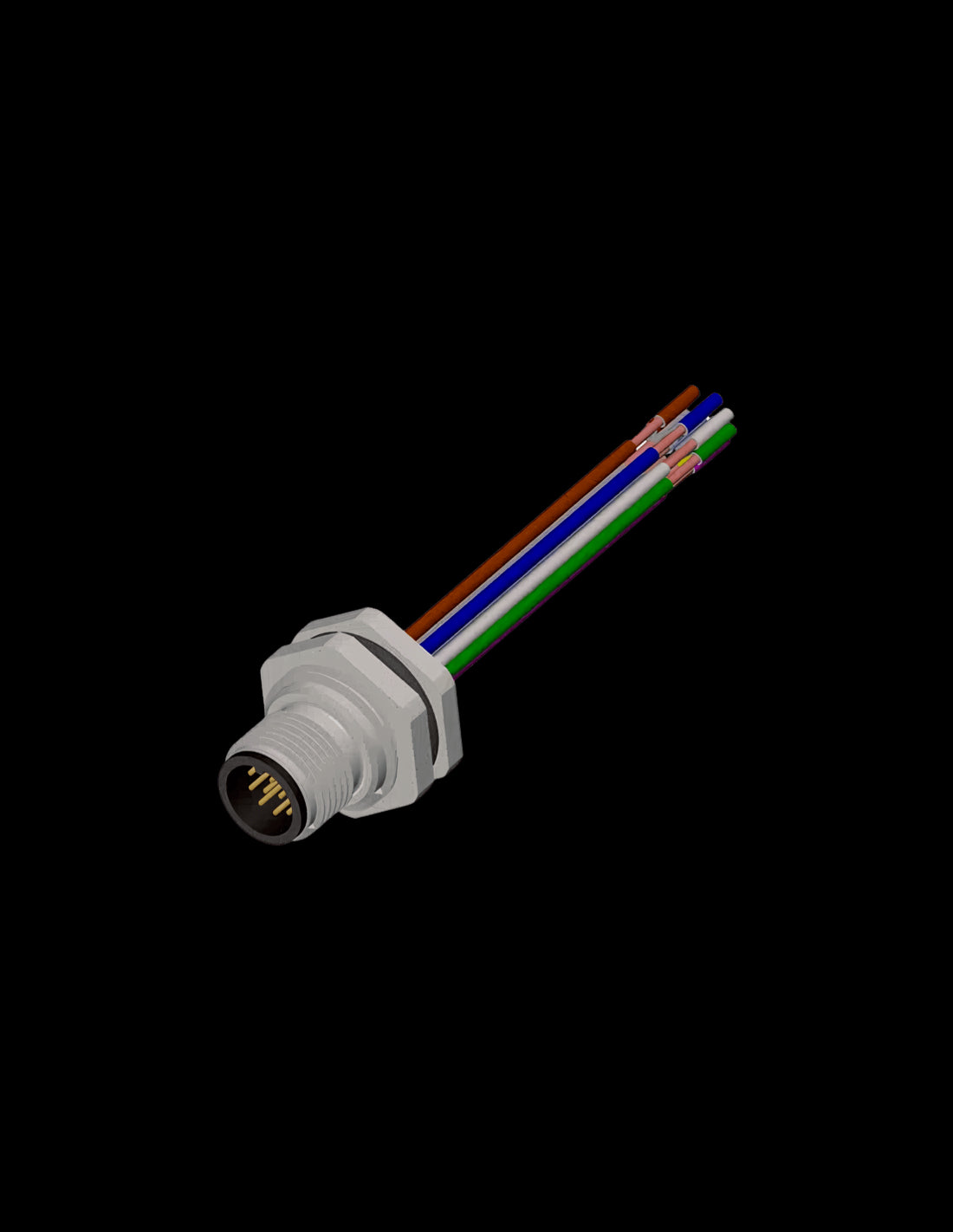 CPM12-RMBR12-P5 Conector M12, 12 Pines, Montaje Posterior