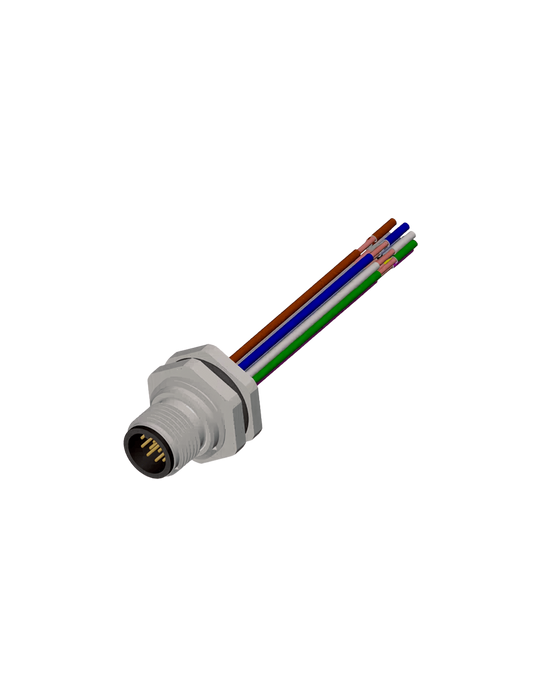 CPM12-RMBR12-P5 Conector M12, 12 Pines, Montaje Posterior