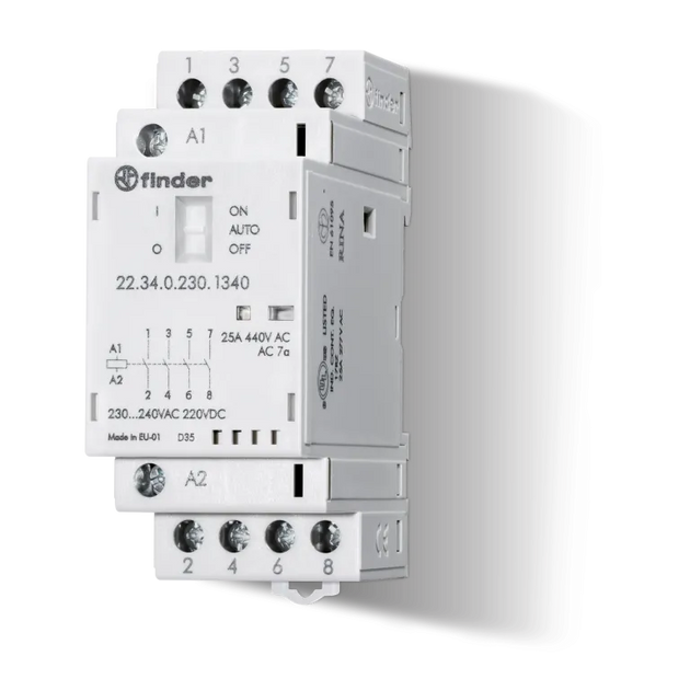 23026 223402304340 - 22.34.0.230.4340 CONTACTOR MODULAR (230 VAC/DC) 4NA 25A AgSnO2