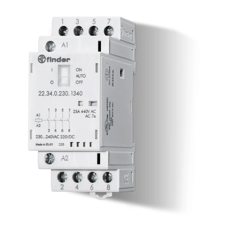 23026 223402304340 - 22.34.0.230.4340 CONTACTOR MODULAR (230 VAC/DC) 4NA 25A AgSnO2