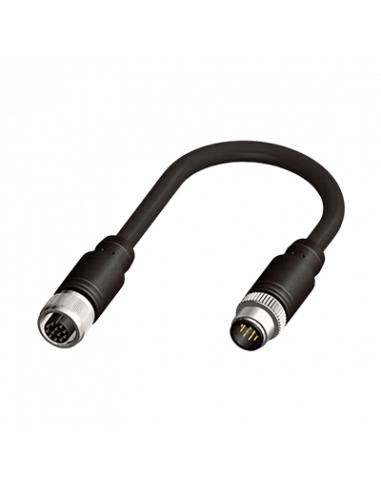 CDFM12512 Cable con 2 Conectores M12, PVC