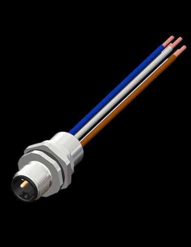 CPM12-FMBR5-P5-L Conector M12, 5 Polos, Montaje Frontal