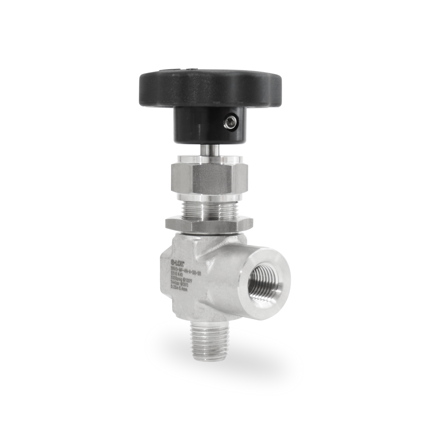 SNV3-MF-4N-A-SG-S6 Válvula de Aguja Angular Forjada A. Inox S316 1/4" Hembra-Macho