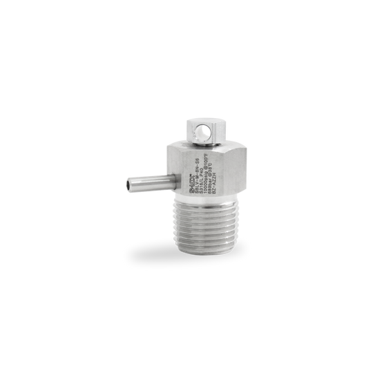 SBLV-M-8N-S6 Válvula Purga 1/2" NPT Roscado macho, Tornillo de seguridad de ajuste trasero