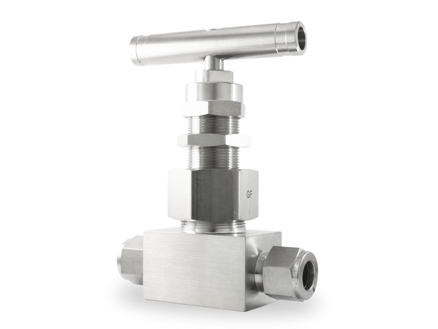 SUNV3-S-8T-S6 Válvula de Aguja A Inox S316 1/2" OD (6,000 PSI), Bonete Unión, Grafoil