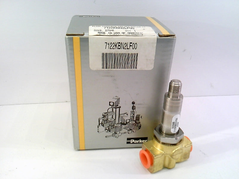 7122KBN2LF00 Válvula a presión de latón de acción directa Parker Skinner de 2 vías, normalmente abierto, 1/4" NPT