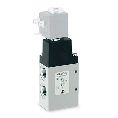 3/2-way solenoid valve. G1/4. monostable - Mod. 334... Mod 344... - Series 3 334-E15-02