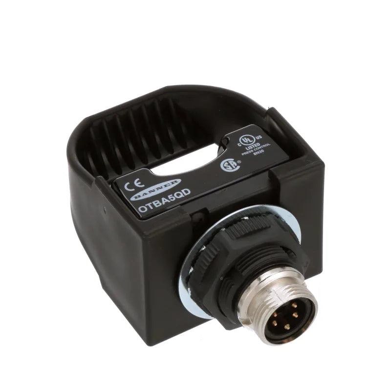 OTBA5QD Serie OTB: Botón táctil de acción momentánea con contacto de seguridad negro; Entrada: 120 V CA; Carcasa superior: polisulfona; Salida: relé E/M (SPDT); Miniconector QD integral. 28149