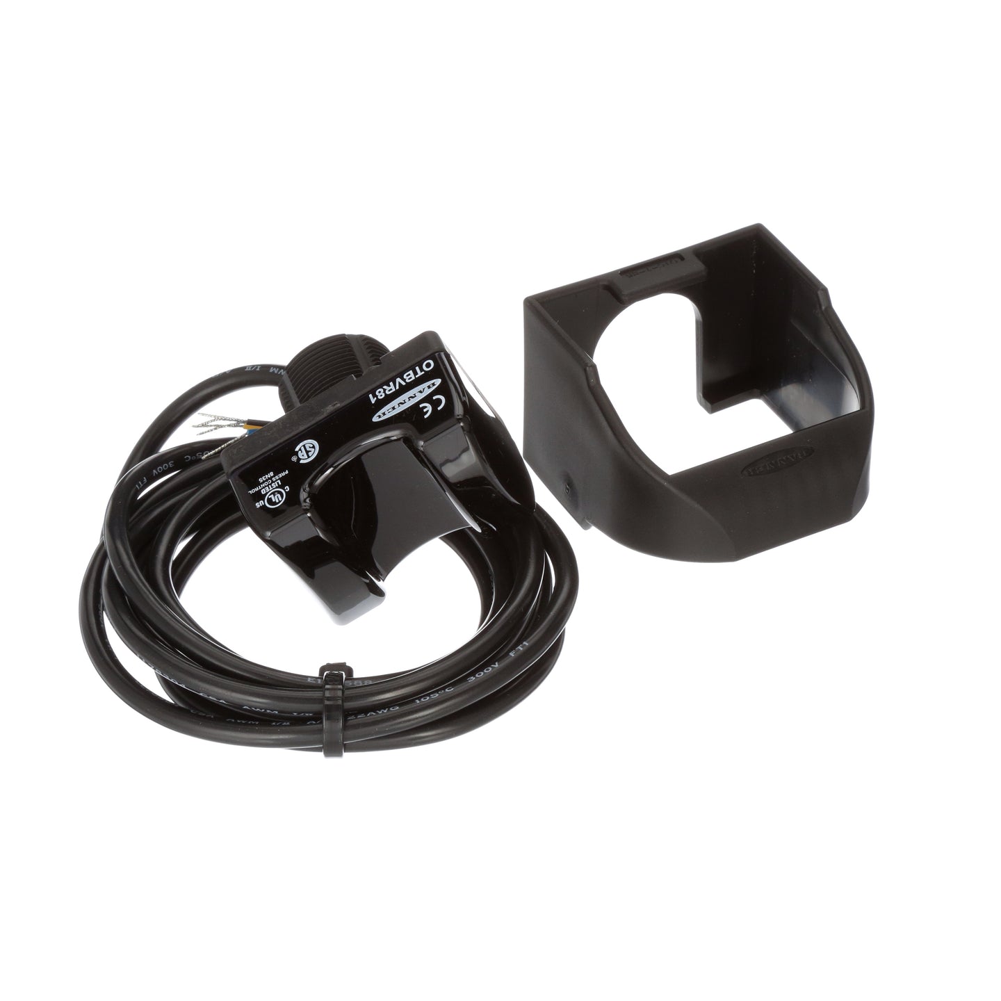 OTBVR81 Serie OTB: Botón táctil de acción momentánea con contacto de seguridad negro; Entrada: 20-30 V CA o CC; Carcasa superior: Polisulfona; Salida: Relé E/M (SPDT); Cable integral de 2 m (6,5 pies) 33080.