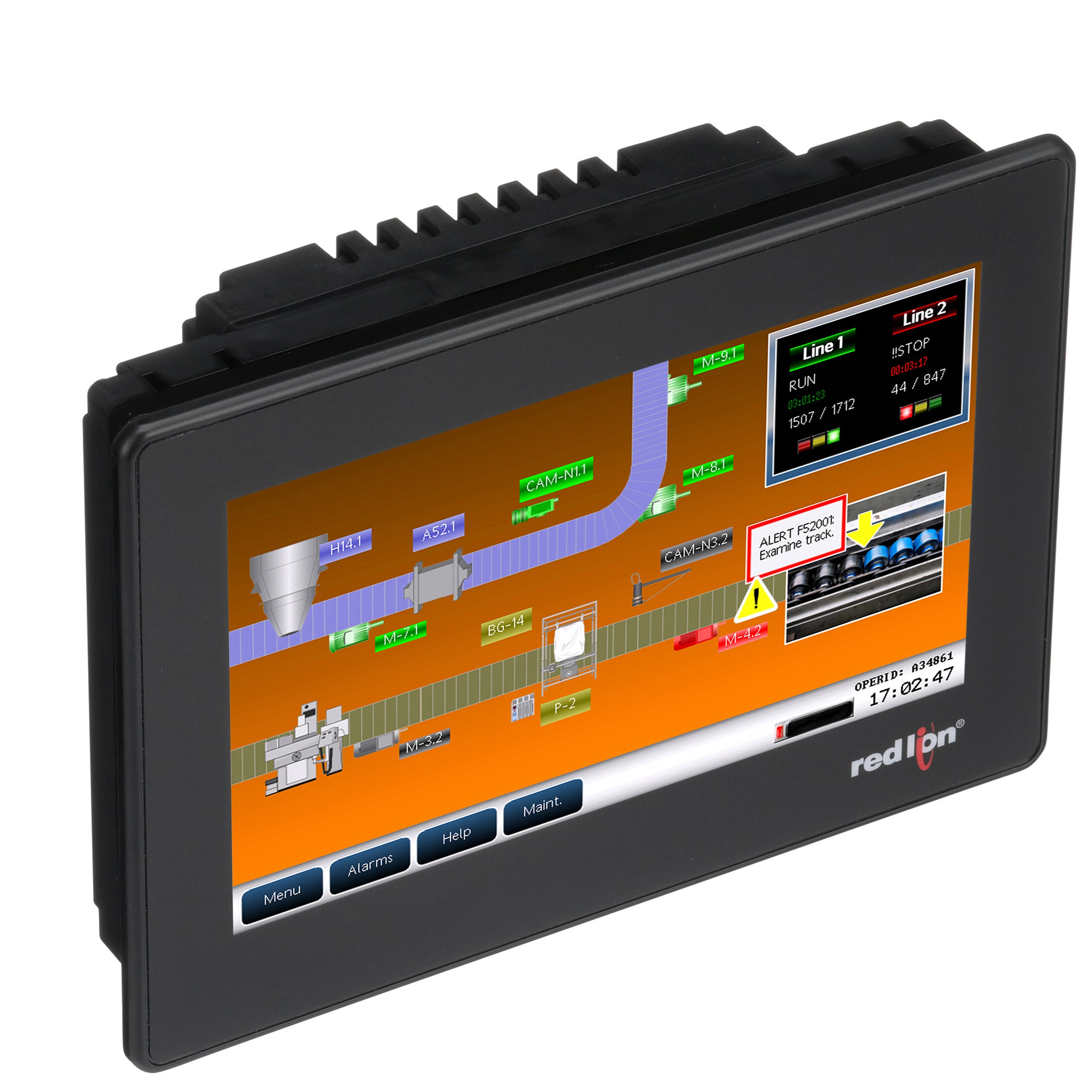 CR10000700000210 Interfaz hombre-máquina (HMI) con pantalla táctil de 7", 16 millones de colores, 800 x 480 píxeles, 24 V CC, IP66, serie CR1000