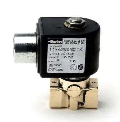 7121KBN2SE00 Parker Skinner - Válvula a presión de latón de acción directa, 2 vías, normalmente cerrado, 1/4" NPT