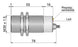 Technical diagram of the C30000040 SENSOR DE PROX 30MM SENSA 20MM SC30SMC20NPNNONC: cylindrical, threaded (M30 x 1.5), dimensions (55mm, 16mm, 78mm), DC 10-55V input, sensitivity adjustment, LED indicator, NPN output.
