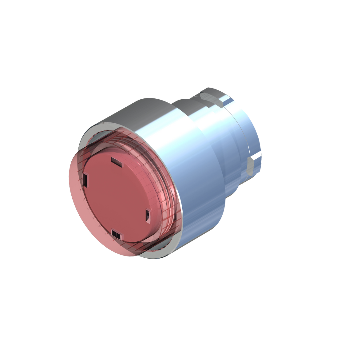 D5371 ECX 1181 - BOTON CON TRABA NO RASANTE ILUMINADO ROJO