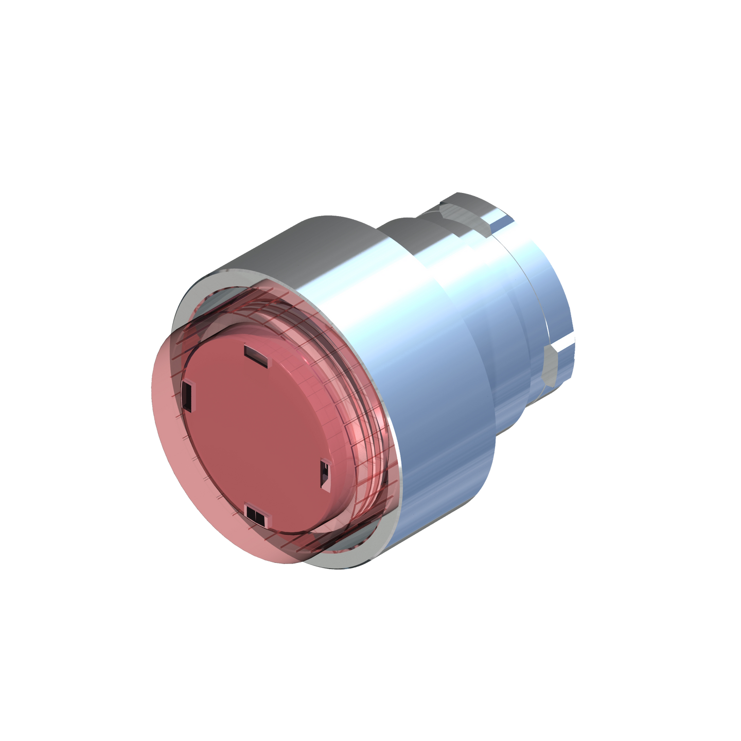 D5371 ECX 1181 - BOTON CON TRABA NO RASANTE ILUMINADO ROJO