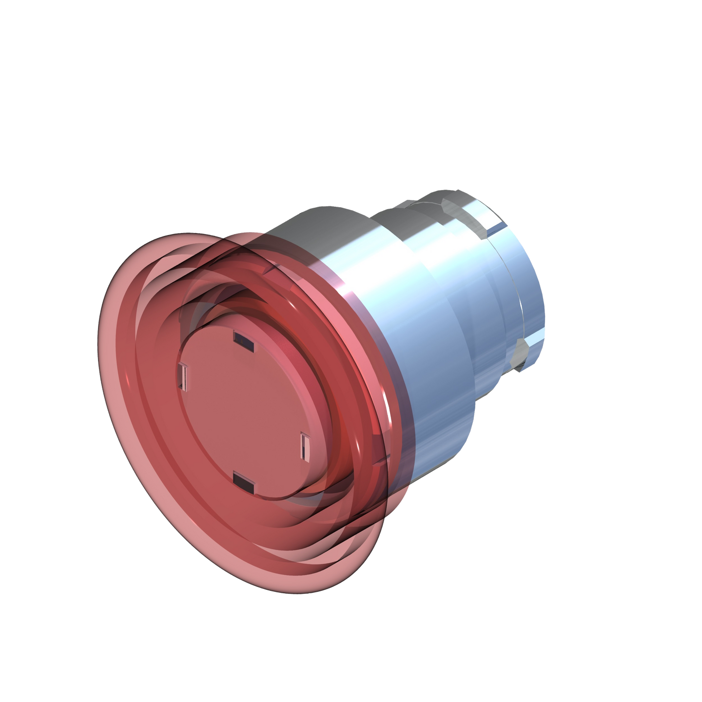 D5039 ECX 1221 - BOTON HONGO MOMENTANEO ILUMINADO ROJO ø40mm