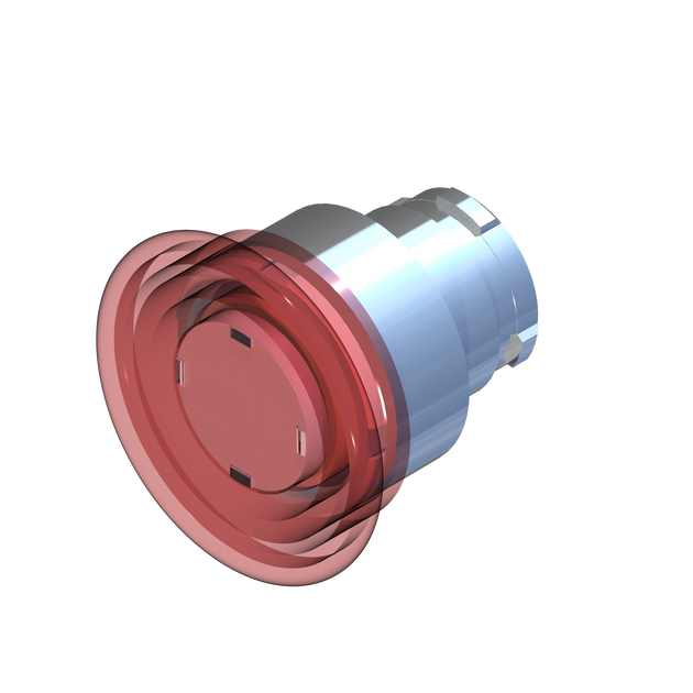 D5039 ECX 1221 - BOTON HONGO MOMENTANEO ILUMINADO ROJO ø40mm