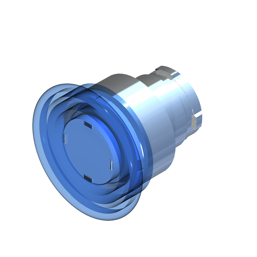 D5042 ECX 1224 - BOTON HONGO MOMENTANEO ILUMINADO AZUL ø40mm