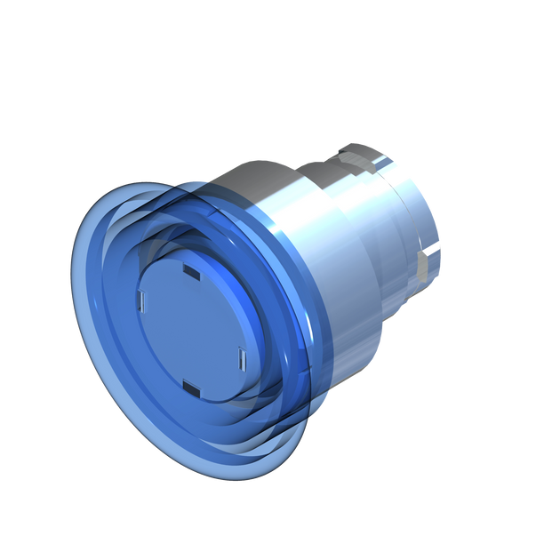 D5042 ECX 1224 - BOTON HONGO MOMENTANEO ILUMINADO AZUL ø40mm