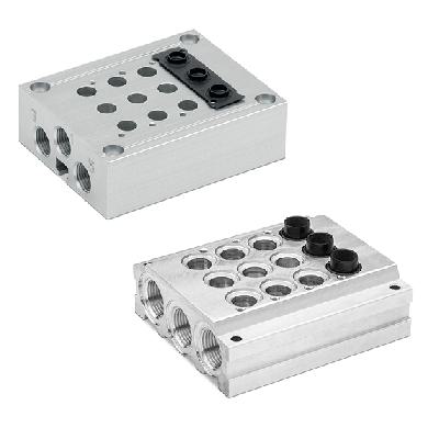 Manifolds for valves with outlets on the body Size 10.5-25 - Series D (VA) DCA10-6